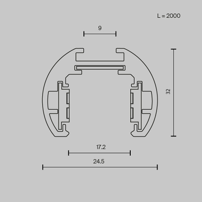 Шинопровод 2м Exility низкопрофильный подвесной круглый, TRXM034-R-412W. TM Maytoni