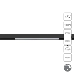 Магнитный трековый светильник Arte Lamp LINEA 0.1-10V A4682PL-1BK, 1хLED