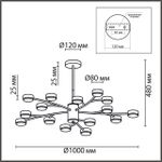 8117/15 COMFI LN25 черный, металл Люстра LED GX53 15*7W 220V TORINA