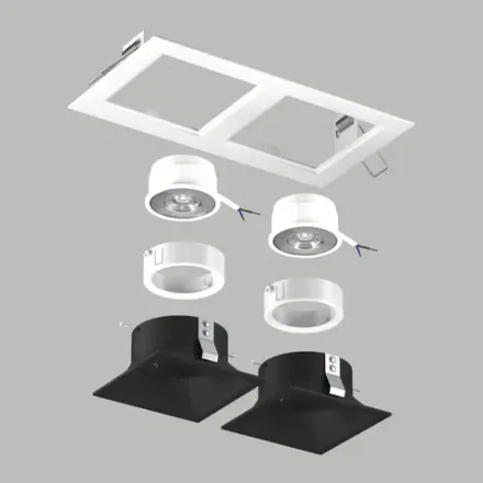 D5260707WMOD Светильник DOMINO QUADRO под LED модуль/лампу МR16 (214526+214507+214507+214006+214006)