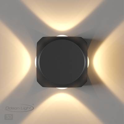 4222/8WL HIGHTECH ODL21 383 черн/металл Настенный светильник IP54 LED 8W 716Лм 3200K MIKO