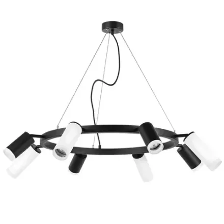 LR0183748640 Люстра RULLO 8х50W GU10 ЧЕРНЫЙ/БЕЛЫЙ (571018+214437-4+214486-4+202430-8)