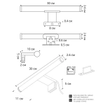 Подсветка для зеркал Arte Lamp ORIZZONE A2935AP-1BK, 1хLED