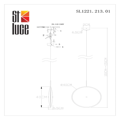 SL1221.213.01 Светильник подвесной ST-Luce Бронза/Бронза LED 1*18W 4000K