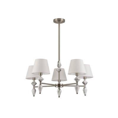 8274/5 CLASSI никель/белый/серый, металл/керамика/ткань Люстра Е14 5*40W 220V VERMONT