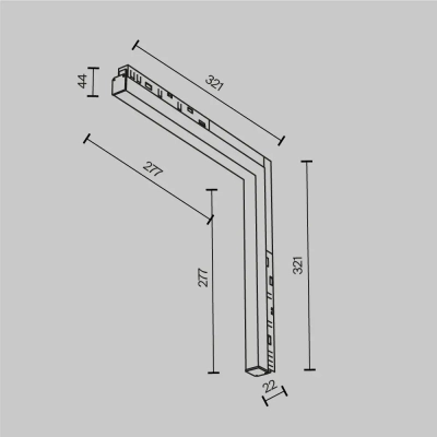 Трековый светильник Базис угловой / Basis Angle Exility 4000K 24Вт 120°, TR102-24W4K-W. TM Maytoni