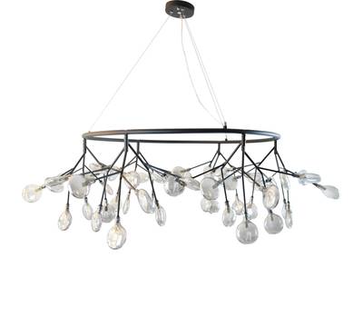 07521-54A,19(21) Люстра Ветта черный (прозрачные плафоны) d115 h160 G4 54*2W (Led лампы в комплекте, 4000K)