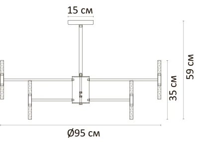 Люстра на штанге Arte Lamp Ramona A7410PL-40PB, 40хG4