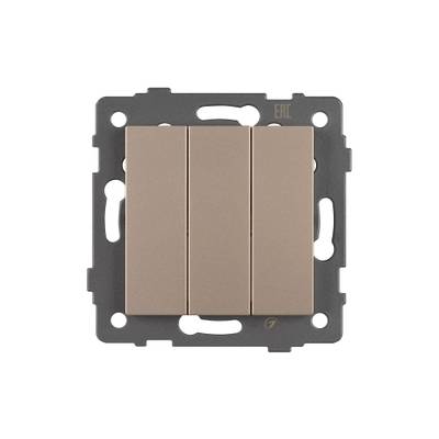 Механизм выключателя трехклавишный непроходной SWT-MK03-PL-GD-V (250V, 10A) (Arlight, -)