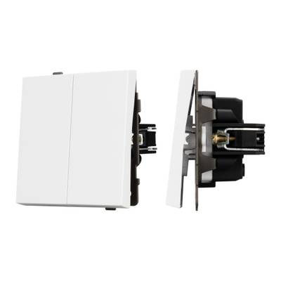 Механизм выключателя двухклавишный непроходной SWT-TENDO-MK02-PL-WH (230V, 10A) (Arlight, -)