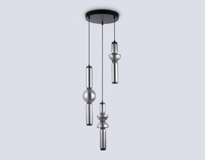 Светильник светодиодный подвесной LH11026/3 BK/SM черный/дымчатый 40W 3000K D380*1720