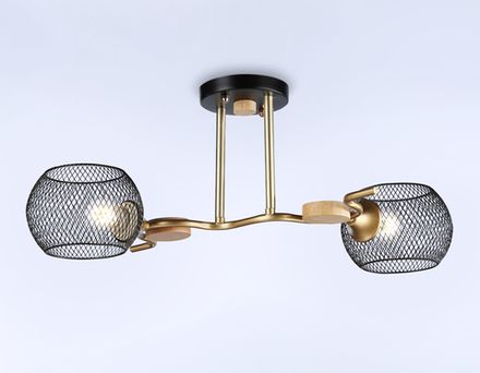 Светильник подвесной TR80162/2 BK/GD черный/золото E27/2 max 40W 550*360*220