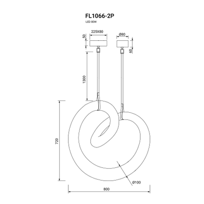 Люстра подвесная Regolarita FL1166-2P, LED