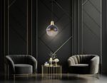 Светильник подвесной TR8504 BK/CP черный/медь E27 max 60W D200*1000