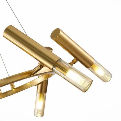 SL1236.203.06 Люстра подвесная ST-Luce Золотистый/Коньячный, Золотистый G9 6*5W