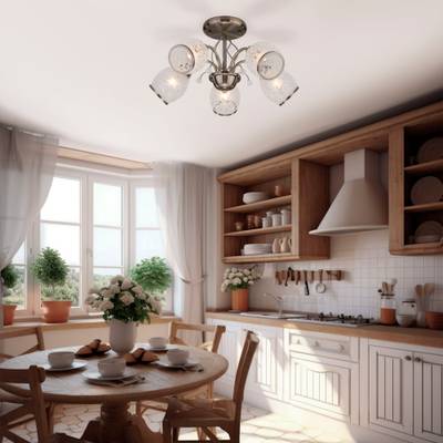 Люстра с плафонами с узором 30026/5 античная бронза