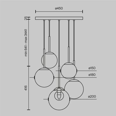 Подвесной светильник Basic form G9х5, MOD521PL-05G. TM Maytoni