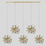 L5PL721132 Подвес пятерной линейный EXTRA 5x3x5W(led) G9  (721132 - 5 + 572162 -1) ЗОЛОТО Lightstar