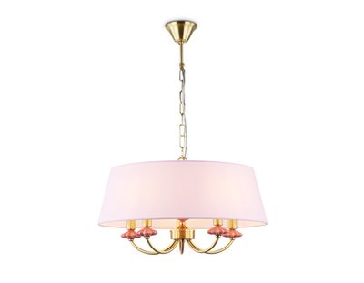 Светильник подвесной LH75021/5 GD/PI золото/розовый E14/5 max 40W D550*730