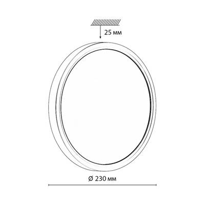 7660/18L MITRA LED SN 54 Светильник пластик/белый/черный LED 18Вт 3000/4000K D230 IP40 ALFA BLACK