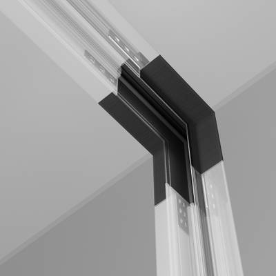 Коннектор угловой внутренний Exility встраиваемый под ГКЛ 12,5 мм, черный, TRA034ICL-42.12B. TM Maytoni