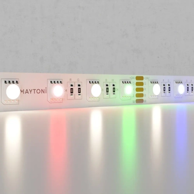 Светодиодная лента 24В 5050 19,2Вт/м Цветная (RGB) + 4000K 5м IP20, 10180. TM Maytoni
