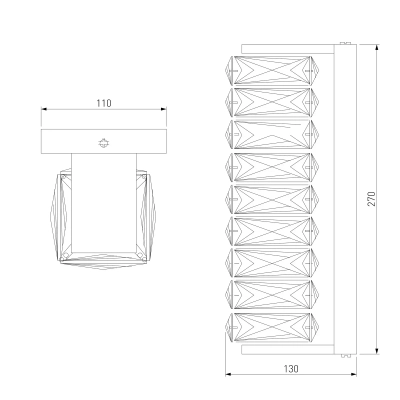 Настенный светильник с хрусталем 40259 LED хром, LED