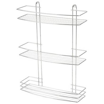 Полка настенная трехъярусная Lecco 47*35*13 см хром (Минимальная отгрузка 4 шт)