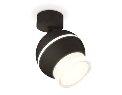 Комплект поворотного светильника с дополнительной подсветкой XM1102016 SBK/FR/CL черный песок/белый матовый/прозрачный MR16 GU5.3 LED 3W 4200K (A2210, C1102, N7160)