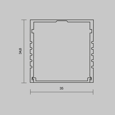 Алюминиевый профиль накладной 35x35 (Серебро, 2 м), ALM-3535AT-S-2M 631008. TM Maytoni
