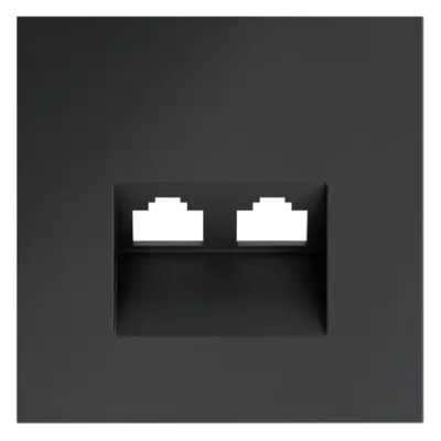 VLS001407 Накладка для розетки компьютерной двойной RJ45+RJ45 кат.6, S70 (графит). (ТМ Maytoni)