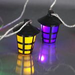 A-209 светодиодная гирлянда длиной 10м прозрачный провод, с насадками "фонарик" 8х6см.