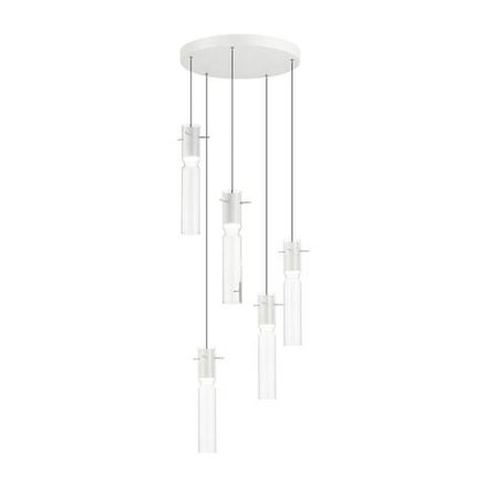 5058/25LB PENDANT ODL24 325 белый/прозрачный/металл/стекло Люстра каскадная LED 5*5W 3000K SCROW