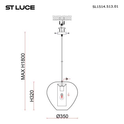 SL1514.513.01 Светильник подвесной ST-Luce Белый/Бежевый,Синий E27 1*40W