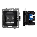 Механизм компьютерной розетки двойной SCT-MPC2-PL-BK-V (RJ-45, CAT6) (Arlight, -)