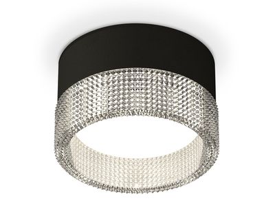 Комплект накладного светильника с композитным хрусталем XS8102030 SBK/CL черный песок/прозрачный GX53 (C8102, N8480)