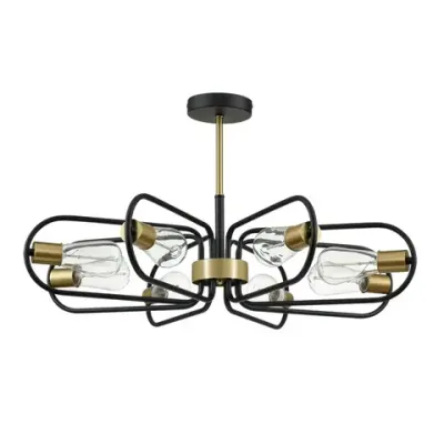 8058/8C COMFI LN24 черный, медь/ металл/ Люстра потолочная E27 8*60W 220V ALMIRA