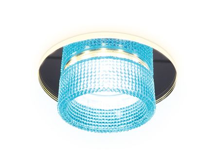 Встраиваемый точечный светильник TN351 CH/BL хром/голубой GU5.3+3W (LED COLD) D95*45