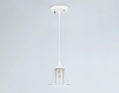 Светильник подвесной TR3551 WH/CL/FR белый/прозрачный/белый матовый E27 max 40W D160*800
