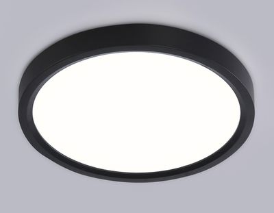 Светильник светодиодный ультратонкий FZ1902 BK черный IP54 13W 3000K-6500K CCT-переключатель D230*25 (Без ПДУ)