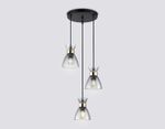 Светильник подвесной TR3408/3 BK/FGD/SM черный/золото/дымчатый E27/3 max 60W D345*1000