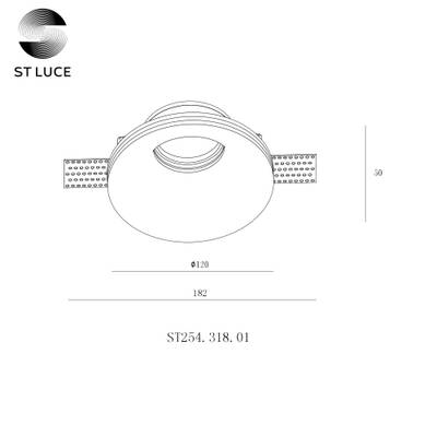ST254.318.01 Св-к встр. из гипса белый GU10 1*50W  IP20 D120xH50 180-240V Без ламп