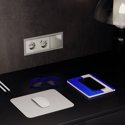 VLS020304 Проходной переключатель встраиваемый VOLTUM S70 двухклавишный 10А, (шелк) (ТМ Maytoni)