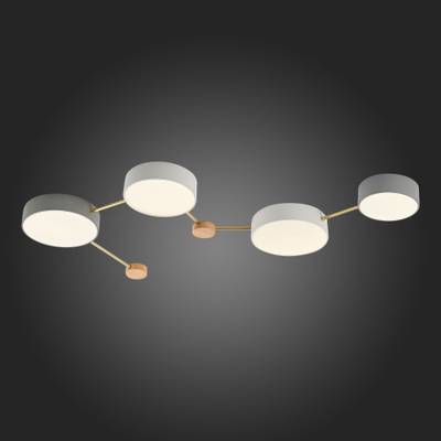 SLE600102-04 Светильник потолочный Золотистый, Светлое дерево/Белый, Серый LED 4*16,5W 4000K