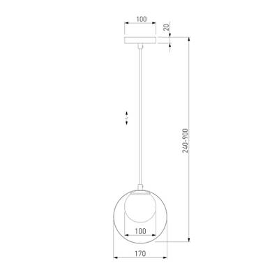 Подвесной светильник со стеклянным плафоном 50205/1 черный/бронза, G9х1