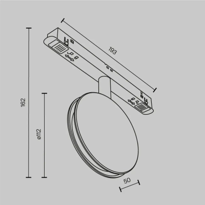 Трековый светильник Контур / Outline Exility 3000K 6Вт 180°, TR090-2-6W3K-B. TM Maytoni