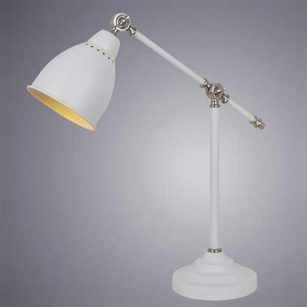Офисная настольная лампа Arte Lamp BRACCIO A2054LT-1WH, 1хE27
