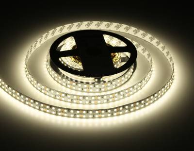 Светодиодная лента двухрядная GS1702 2835 240Led/ 24W m/ 12V IP20 4500K/ 5000*10*1.2mm/ кратность резки 25mm (2 конт.)