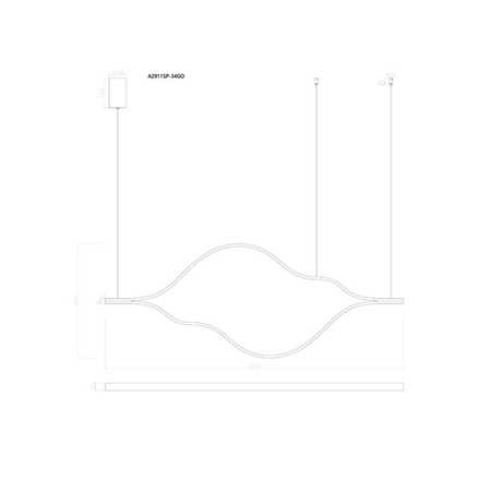 Подвесная люстра Arte Lamp ODYSSEY A2911SP-34GO, 1хLED