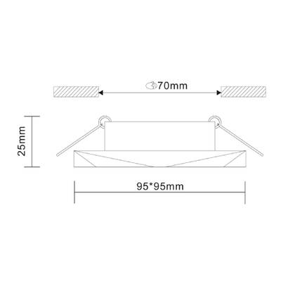 ST203.508.01 Св-к встр. Мат. белый GU10 1*50W  L95xW95xH25 220V Без ламп